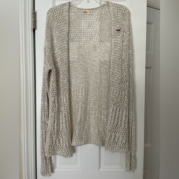 Hollister Women’s Medium Beige Open-Knit Cardigan - Picture 1 of 5
